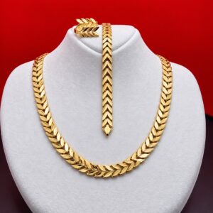 Kaskaden Goldschmuck Set 3 teilig 14 Karat 585 Gelbgold Halskette Armband Ring 22.97g Helvetia Gold Zuerich