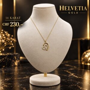 Elegante Goldkette Herz