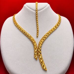 Elegantes Kaskaden Goldschmuck Set 14 Karat 585 Gelbgold Halskette Armband 18.66g Helvetia Gold Zuerich