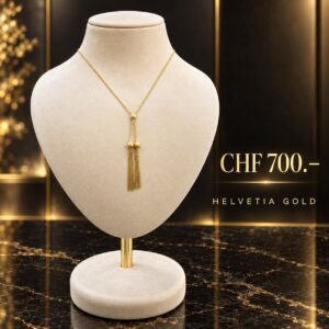Goldkette im Y-Design mit Goldperlen