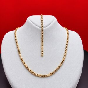 Koenigskette Goldschmuck Set 14 Karat 585 Gelbgold Halskette Armband 12.37g Helvetia Gold Zuerich